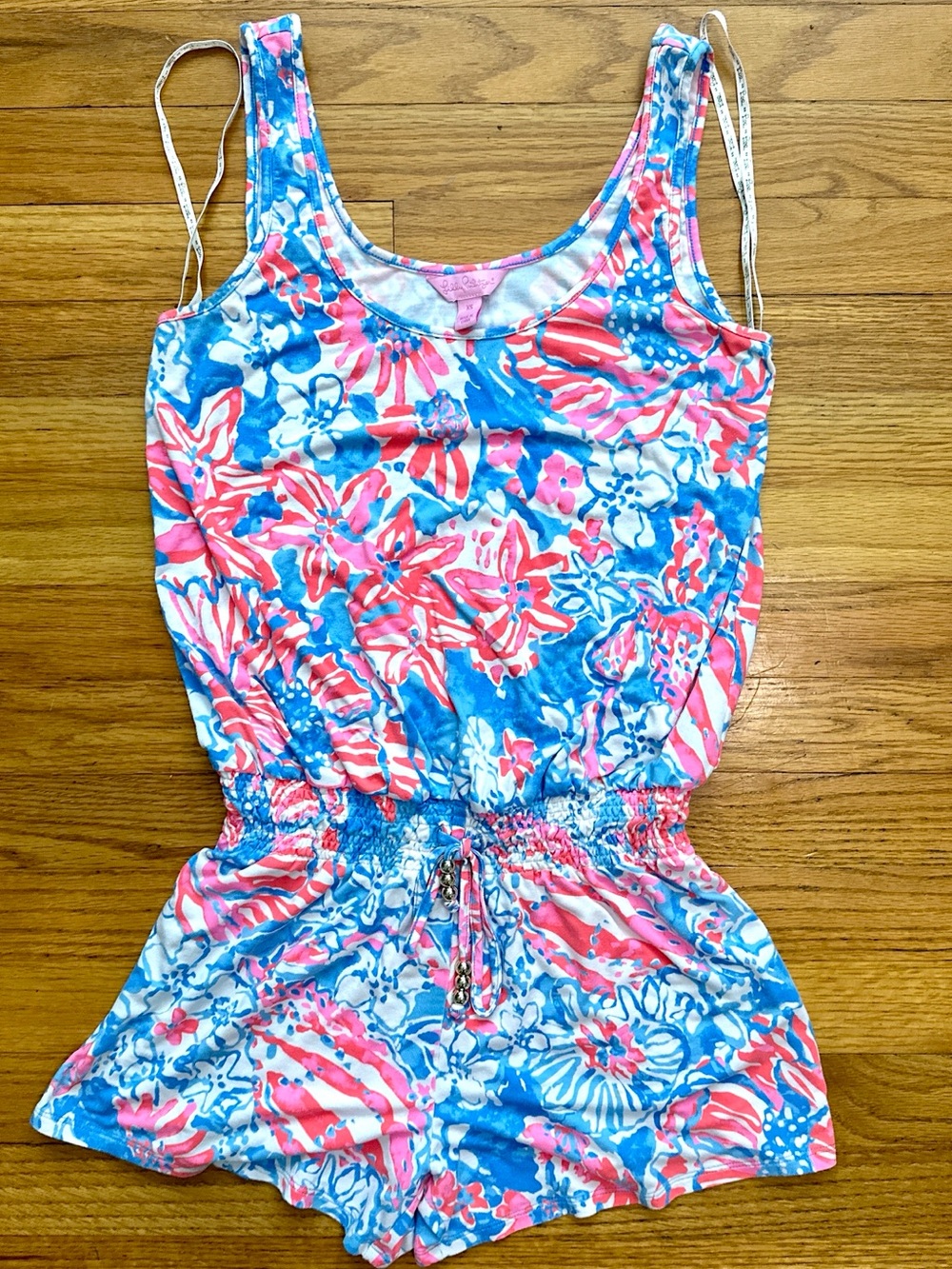 Lilly Pulitzer XS Tala Romper in "Bay Blue Pop Pop" VGUC for tiny untreated spot